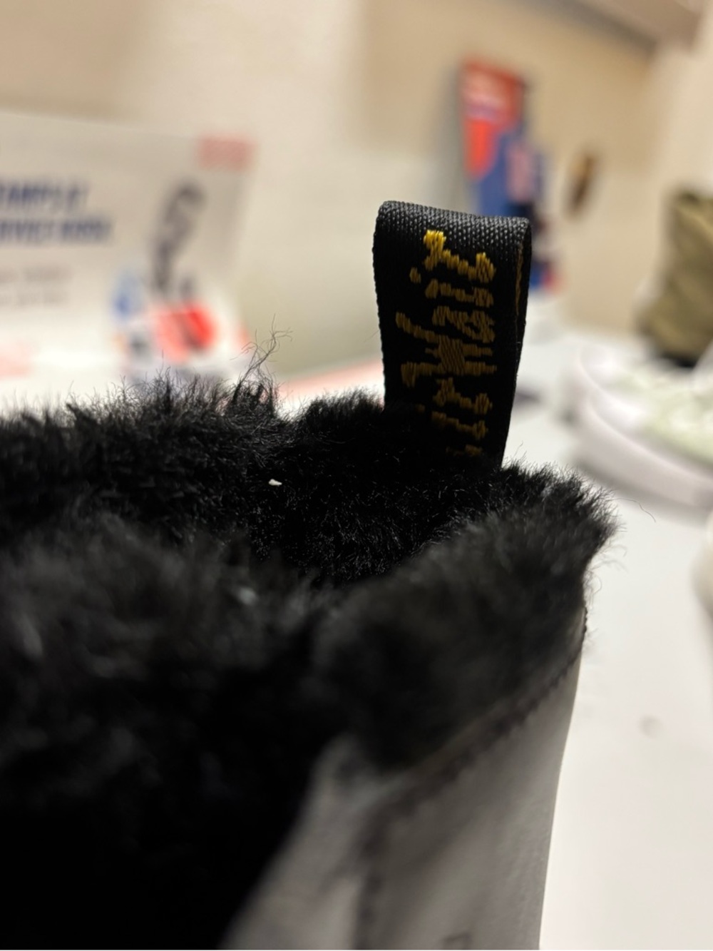 Dr. Martens Black Leather Lace-Up Fur Lined Combat Boots - Picture 7 of 7